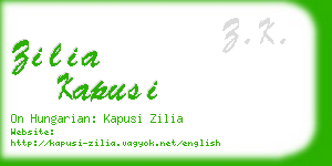 zilia kapusi business card